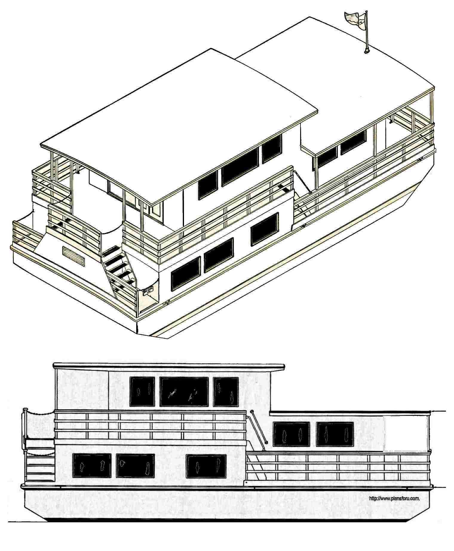 Pontoon Houseboat Plans - House Plans