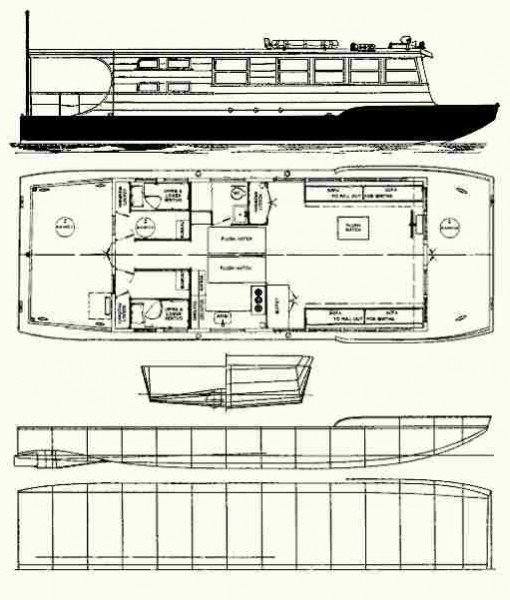 Houseboats, Funboats, Pontoon Boats - Plans for U