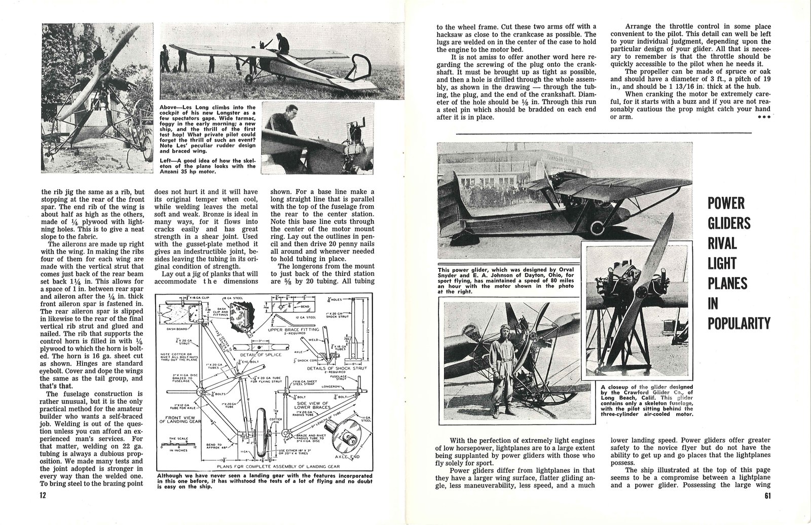 1931 Flying and Glider Manual — Complete 38-page Vintage Aircraft Plans Bundle — preview page